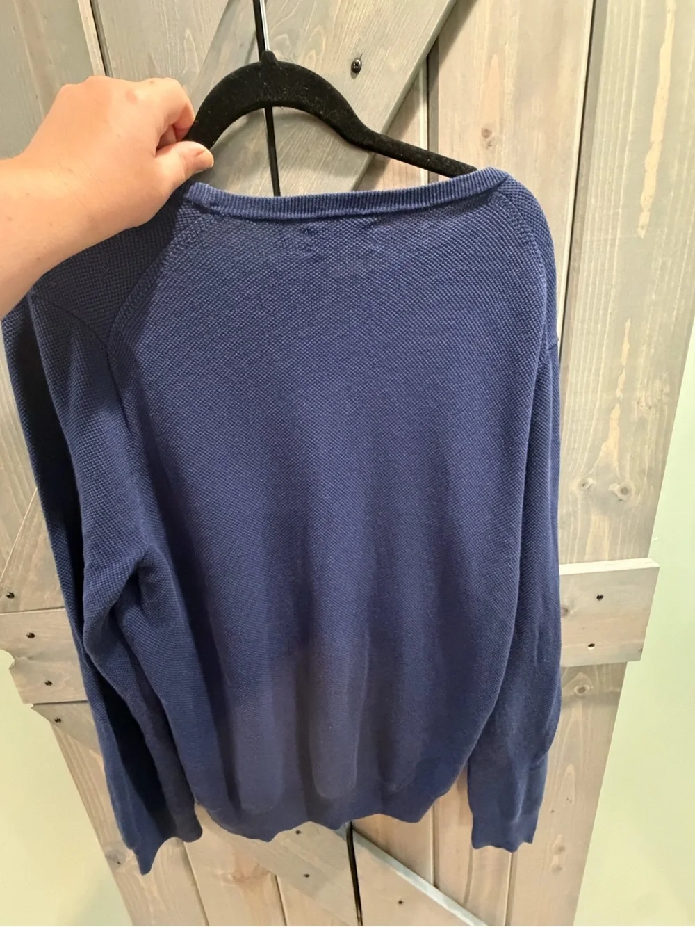 Polo Ralph Lauren Men’s Large Navy Blue Linen Cotton Crewneck Knit Sweater